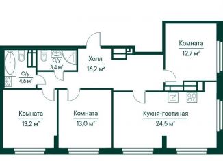 Продажа трехкомнатной квартиры, 87.6 м2, Самара, метро Алабинская