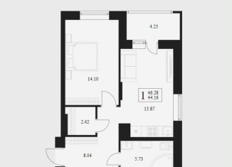 Продам 1-комнатную квартиру, 46.3 м2, Брянская область
