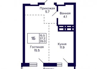 1-комнатная квартира на продажу, 39 м2, Новосибирск, улица Фрунзе, с1, метро Маршала Покрышкина