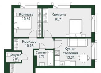Продам 3-комнатную квартиру, 59.5 м2, посёлок Западный