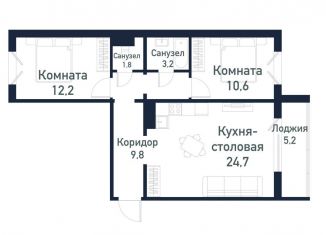 Продается двухкомнатная квартира, 62.2 м2, Челябинская область