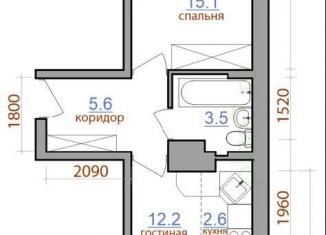 Продается двухкомнатная квартира, 43.4 м2, Иркутская область, территория 1-й Ленинский квартал, 2