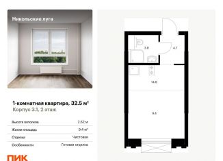 Продается однокомнатная квартира, 32.5 м2, Москва, ЮЗАО