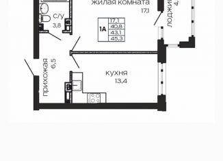Продается однокомнатная квартира, 45 м2, Ростов-на-Дону, Красноармейская улица