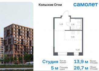 Продам квартиру студию, 28.7 м2, Мурманская область, жилой комплекс Кольские Огни, 1