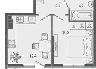 Продажа двухкомнатной квартиры, 36.5 м2, Сочи, улица Искры, 66/9к3, ЖК Флора
