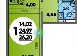 Продам квартиру студию, 26.2 м2, Ростов-на-Дону, переулок Андреева