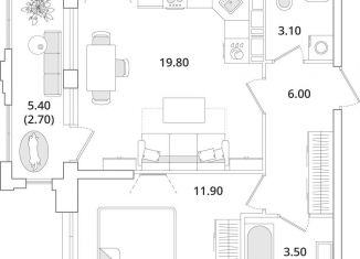 Продается однокомнатная квартира, 46.4 м2, Санкт-Петербург, Планерная улица, 99, муниципальный округ Юнтолово
