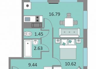 Продажа 1-комнатной квартиры, 40.3 м2, Санкт-Петербург, метро Елизаровская, Варфоломеевская улица, 6