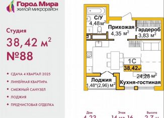 Квартира на продажу студия, 38.4 м2, Симферополь