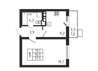 Продаю однокомнатную квартиру, 37.5 м2, деревня Пирогово, ЖК Пироговская Ривьера