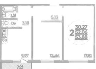 Продается 2-комнатная квартира, 53.9 м2, Ростов-на-Дону, улица Дмитрия Петрова