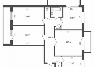 Четырехкомнатная квартира на продажу, 84.3 м2, Армянск, микрорайон имени Генерала Корявко, 3