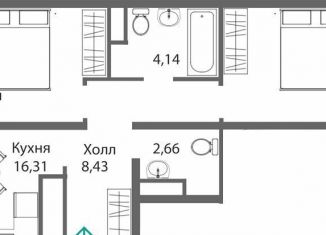 Продается 2-комнатная квартира, 61.1 м2, Симферополь