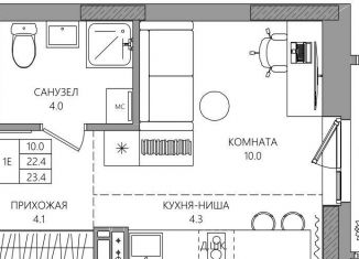 Продам квартиру студию, 23.4 м2, Пермь, Парковый проспект, 36В