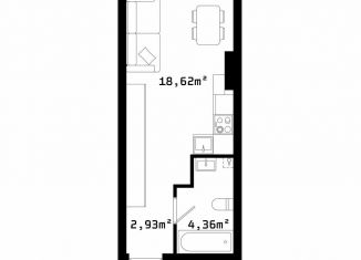Продаю квартиру студию, 25.9 м2, Челябинск, Центральный район, улица Труда, 187