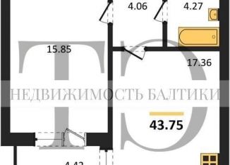 Продам 1-комнатную квартиру, 43.8 м2, Калининград