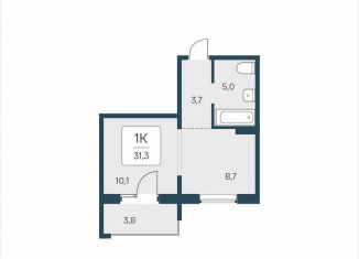 Продаю однокомнатную квартиру, 31.3 м2, Новосибирск, Кировский район