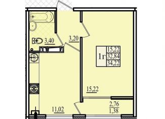 Продаю 1-комнатную квартиру, 34.2 м2, Севастополь