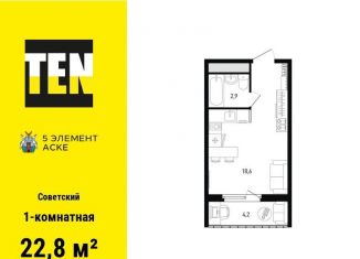 Продается 1-ком. квартира, 22.8 м2, Ростов-на-Дону, ЖК Пятый Элемент
