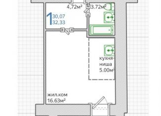 Продам однокомнатную квартиру, 32.3 м2, Благовещенск, Заводская улица, 4/9