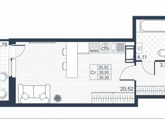 Продажа квартиры студии, 30.8 м2, Ленинградская область, Ново-Антропшинская улица, 3