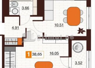 Продажа 1-комнатной квартиры, 38.7 м2, Оренбург, Дзержинский район