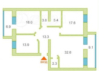 Продается 3-комнатная квартира, 107 м2, Тюмень, Центральный округ, Мельничная улица, 83