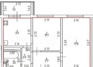 Продажа 2-ком. квартиры, 51.1 м2, Татарстан, улица Генерала Махмута Гареева, 3Б