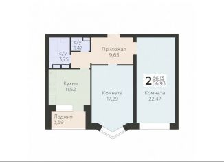 Продаю 2-комнатную квартиру, 66.9 м2, Орёл, улица Панчука, 83Б, Заводской район