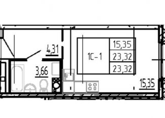 Продажа квартиры студии, 23.3 м2, Санкт-Петербург, улица Салова, 61, метро Бухарестская