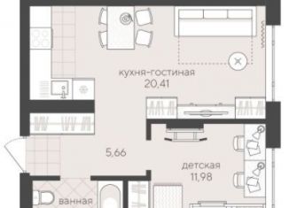 Продам двухкомнатную квартиру, 42.5 м2, Новосибирск, Кедровая улица, с45, ЖК Кедровый