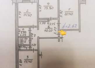 3-комнатная квартира на продажу, 89 м2, Чебоксары, улица Пирогова, 2к1