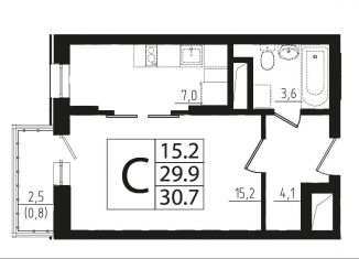 Продается квартира студия, 30.7 м2, Звенигород