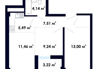 Продаю трехкомнатную квартиру, 54.1 м2, рабочий поселок Маркова