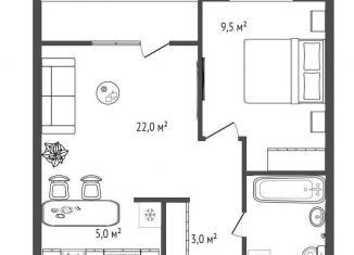 Продается двухкомнатная квартира, 35.3 м2, Новосибирск, Калининский район, Новоуральская улица, с1