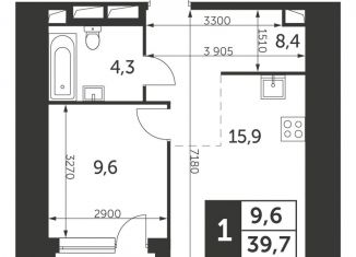 Продажа 1-комнатной квартиры, 39.7 м2, Москва, улица Академика Волгина, 2с2, ЖК Архитектор