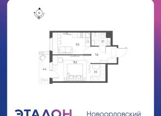 Продается 1-ком. квартира, 37.9 м2, Санкт-Петербург, ЖК Новоорловский