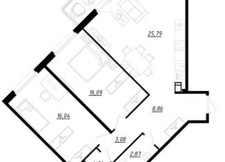 Продажа двухкомнатной квартиры, 78.3 м2, Ленинградская область, Счастливая улица, 4к1с1