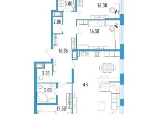 Продажа трехкомнатной квартиры, 128 м2, Санкт-Петербург, бульвар Головнина, 3к1, ЖК Колумб