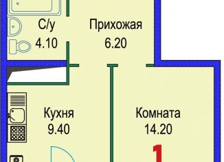 Продажа 1-ком. квартиры, 37 м2, Ставрополь, Гражданская улица, 1/4, микрорайон № 14