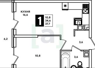 Продам однокомнатную квартиру, 37.5 м2, Новороссийск, проспект Дзержинского, 247к2, ЖК Арена