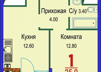 Продаю 1-ком. квартиру, 35.9 м2, Ставрополь, микрорайон № 14, Гражданская улица, 1/4