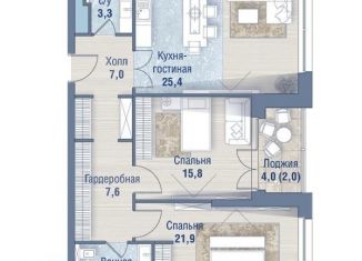 Продажа двухкомнатной квартиры, 93 м2, Москва, улица Сергея Бондарчука, 6, ЖК Река