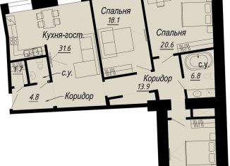 Продается трехкомнатная квартира, 119.4 м2, Санкт-Петербург, муниципальный округ Аптекарский Остров