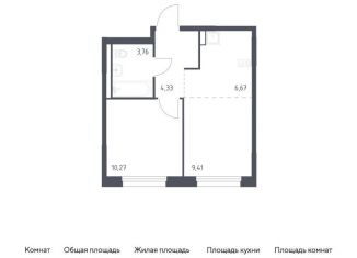 Однокомнатная квартира на продажу, 34.4 м2, Московская область, жилой комплекс Квартал Ивакино, к3