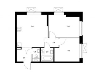 2-комнатная квартира на продажу, 49 м2, Москва, ЖК Кронштадтский 14