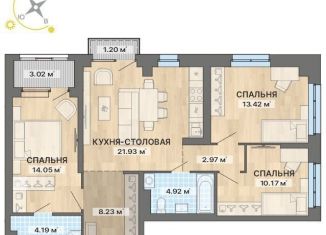 Продам 3-комнатную квартиру, 84.1 м2, Екатеринбург, ЖК Северное Сияние, улица Уральских Рабочих