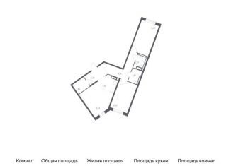 Продается двухкомнатная квартира, 71.2 м2, Ленинградская область, жилой комплекс Квартал Лаголово, 1
