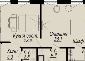 Продажа 1-ком. квартиры, 66.9 м2, Санкт-Петербург, метро Петроградская